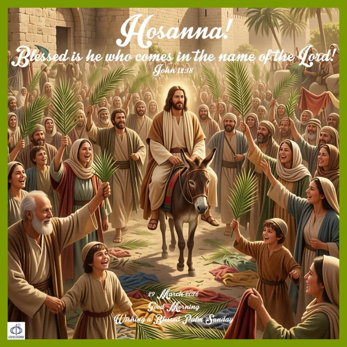 Hosanna!
Blessed is he who comes in the name of the Lord 
(John 12:18) 🌿