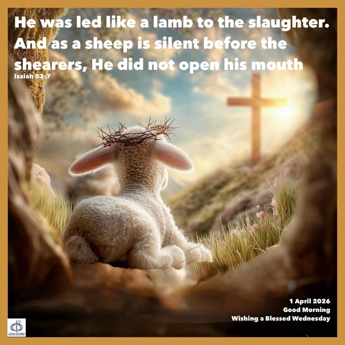 He was led like a lamb to the slaughter.
And as a sheep is silent before the shearers, He did not op...