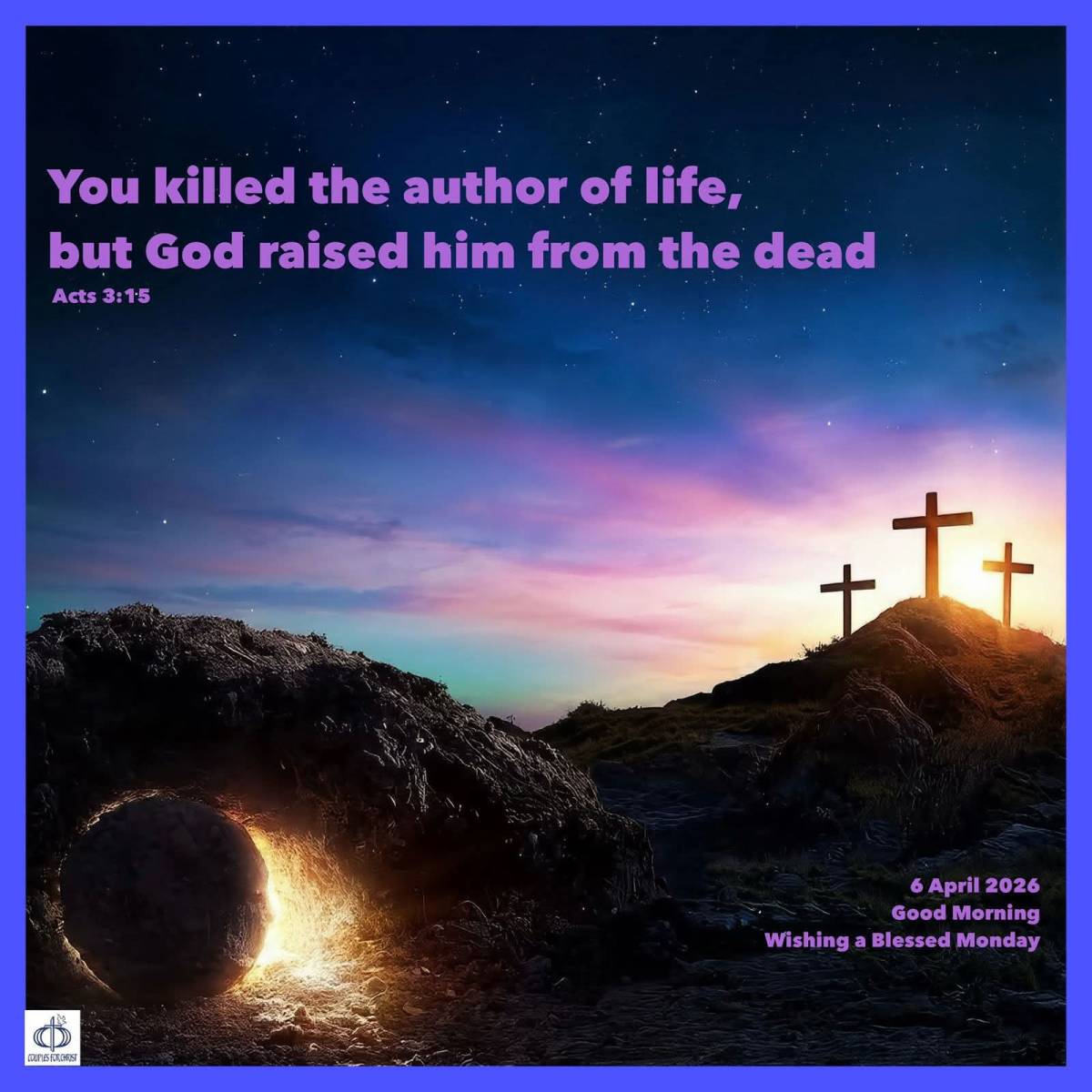 You killed the author of life, but God raised him from the dead
(Acts 3:15)