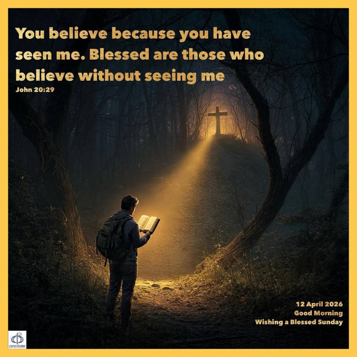 You believe because you have seen me. Blessed are those who believe without seeing me
(John 20:29)