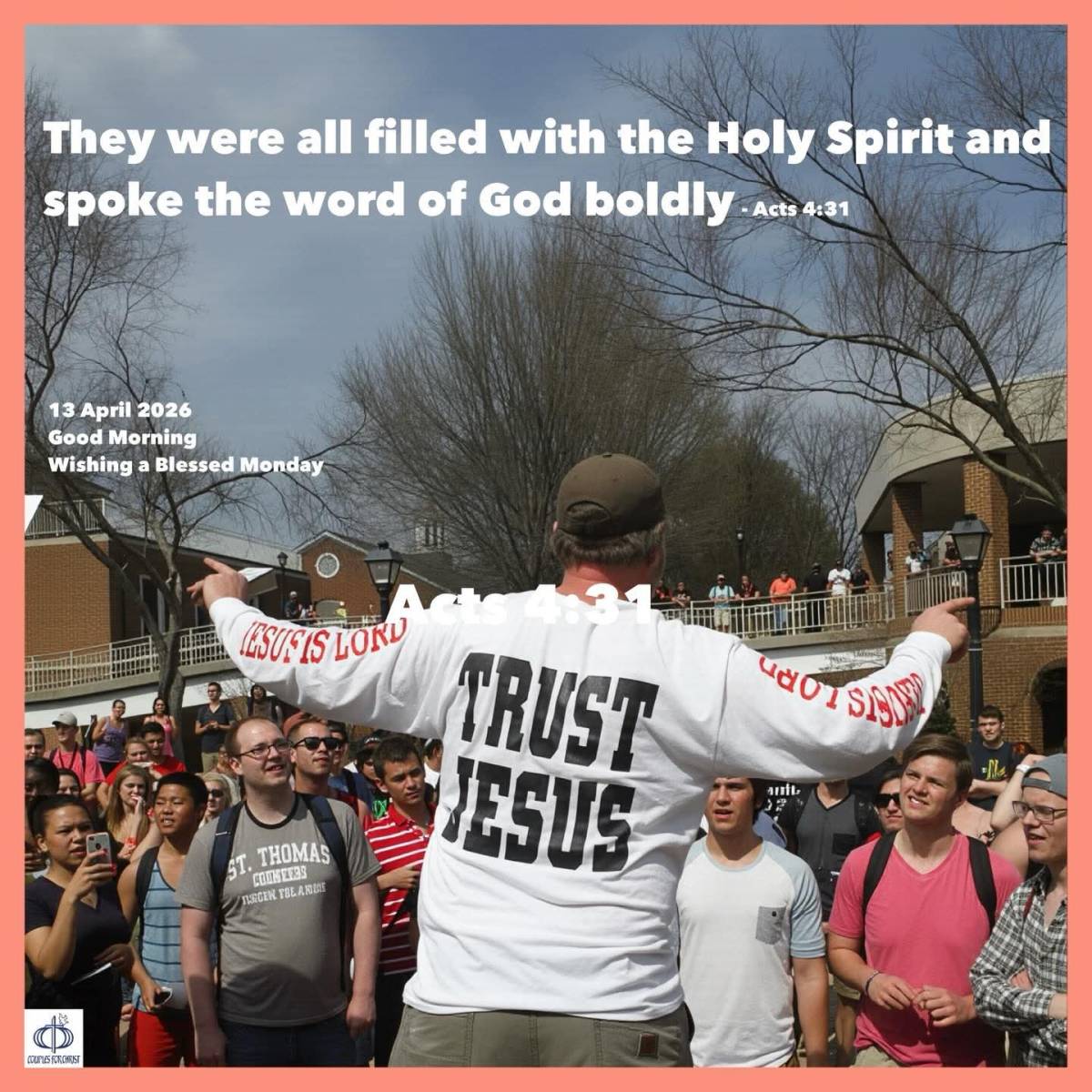 They were filled with the Holy Spirit and spoke the word of God boldly
(Acts 4:31)