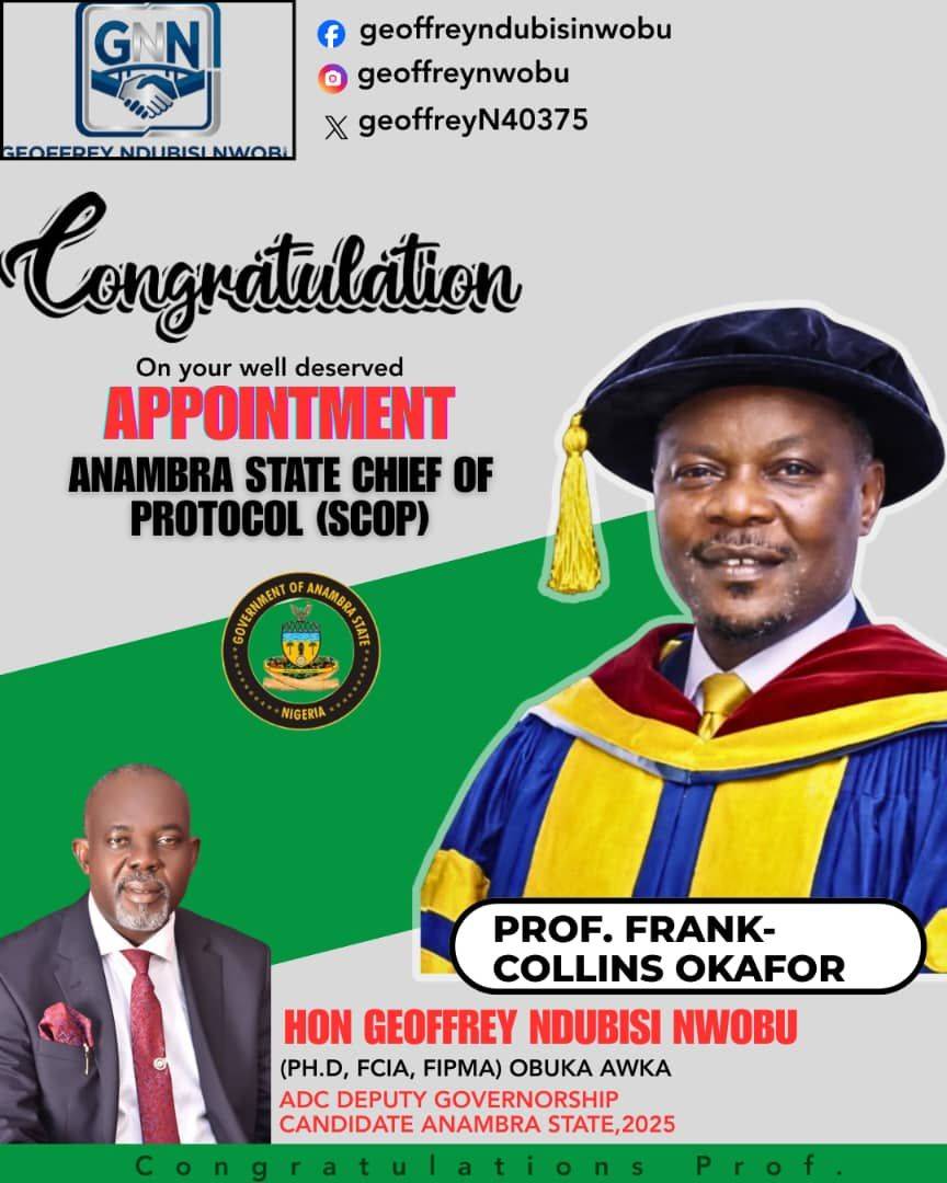 CONGRATULATIONS TO A TITAN OF EXCELLENCE! 🏆
Immense pride as my dear brother, Prof. Frank-Collins...