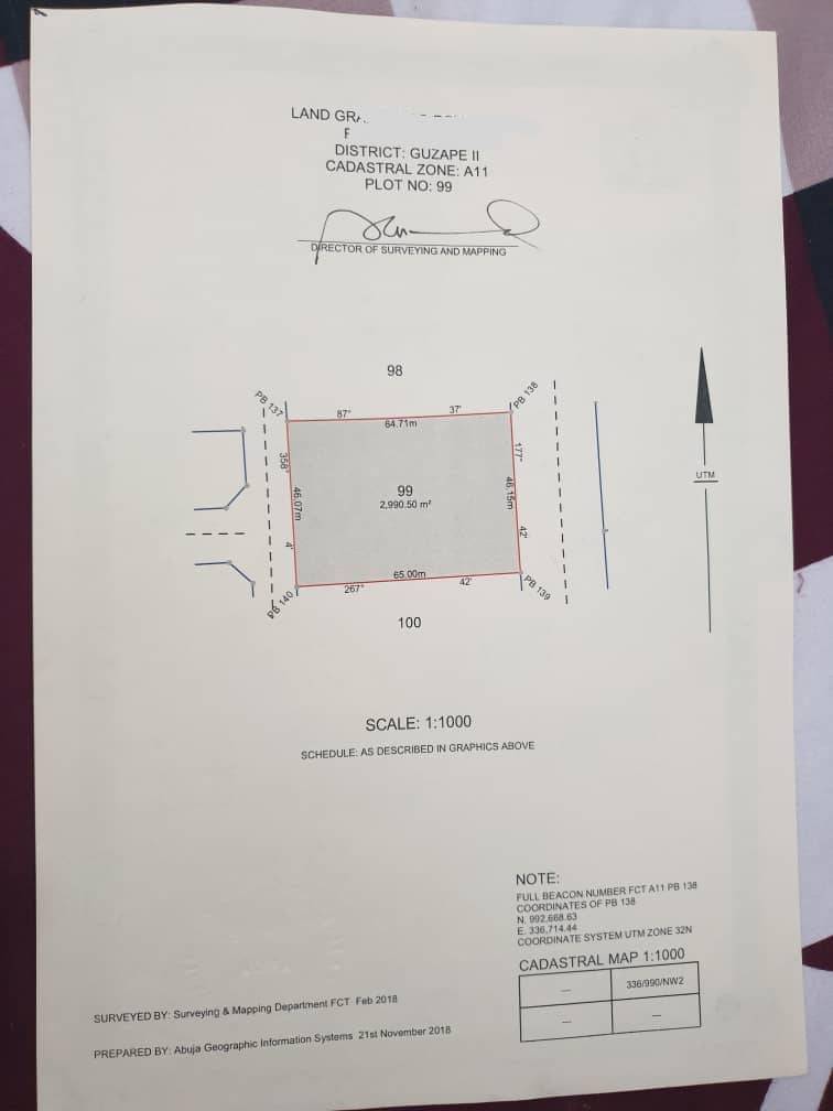 RESIDENTIAL PLOT AT GUZAPE II, ABUJA FOR SALE
Plot No: 99
Land Size: 2990.50SQM
Purpose: Resid...