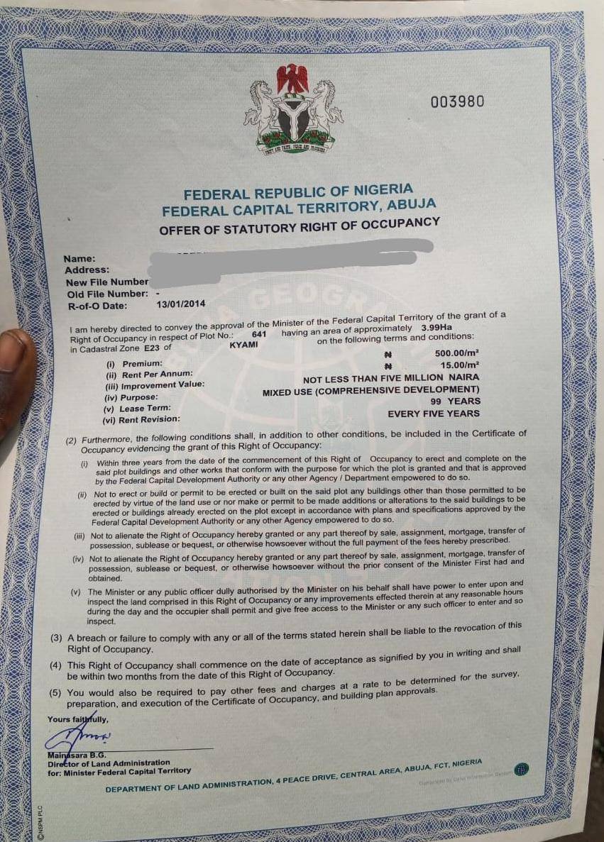 MIXED USED (COMPREHENSIVE DEVELOPMENT) FOR SALE
★DETAILS★
Plot No: 641
Location: Kyami Abuja.
Land...