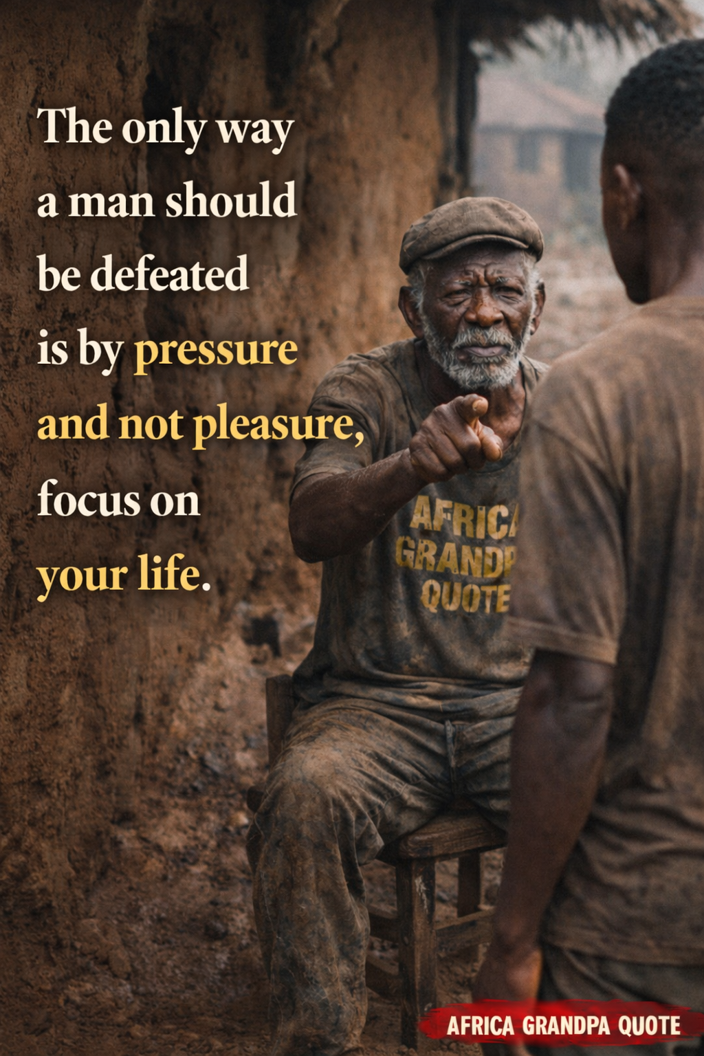 The only thing that should defeat a man is pressure not pleasure. Focus on your life.
Life Advice f...