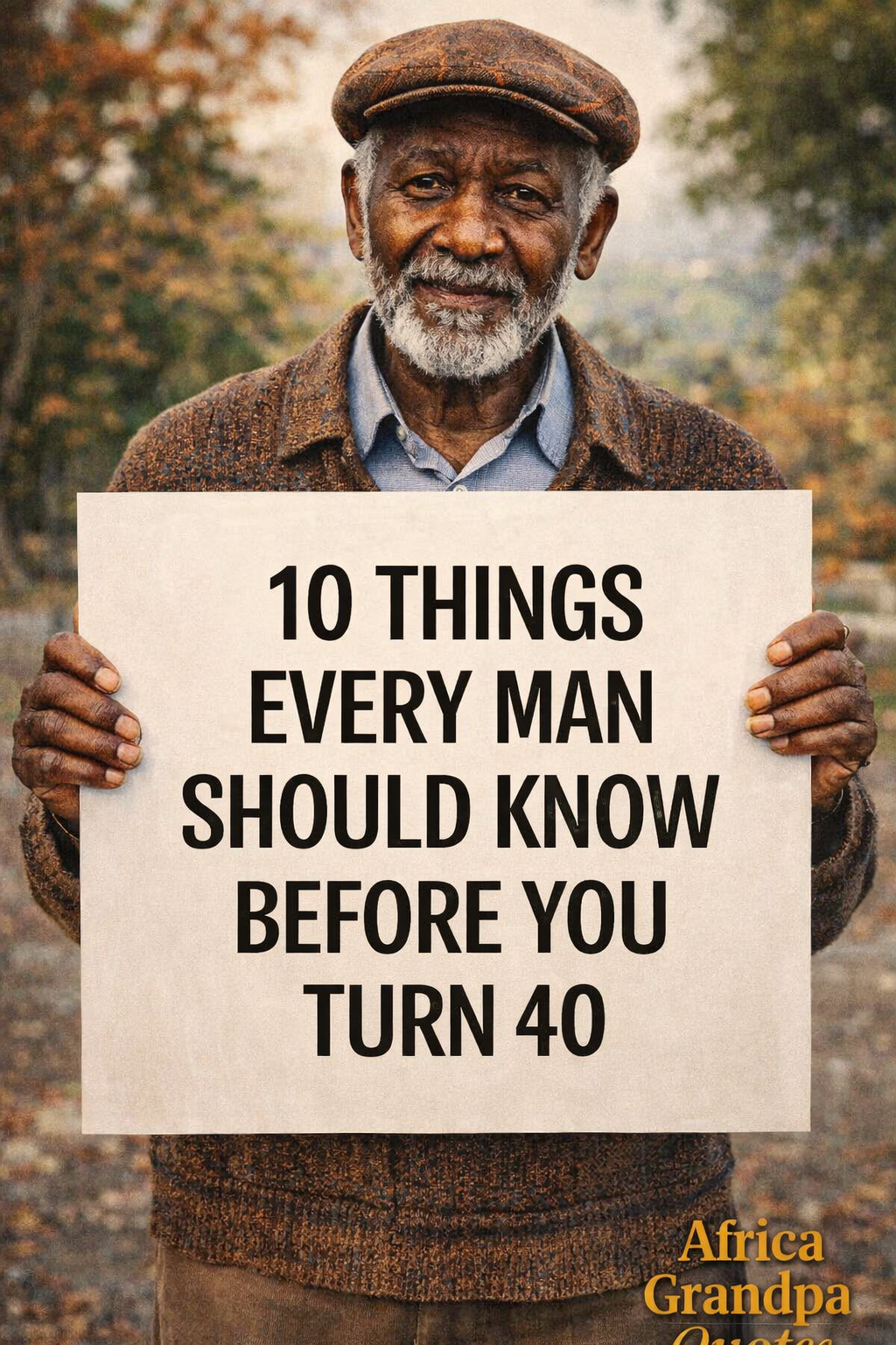 10 things every man should know before you turn 40.
1. Never make a permanent decision based on a t...