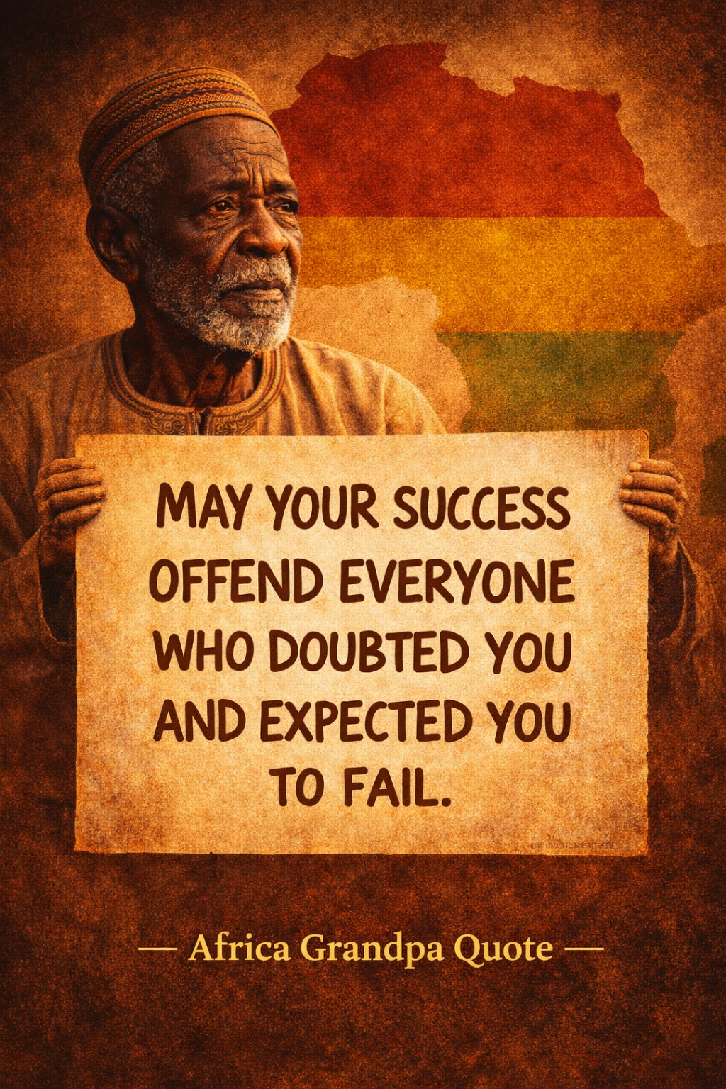 May your success offend everyone who wanted you to fail. Africa Grandpa Prayer.