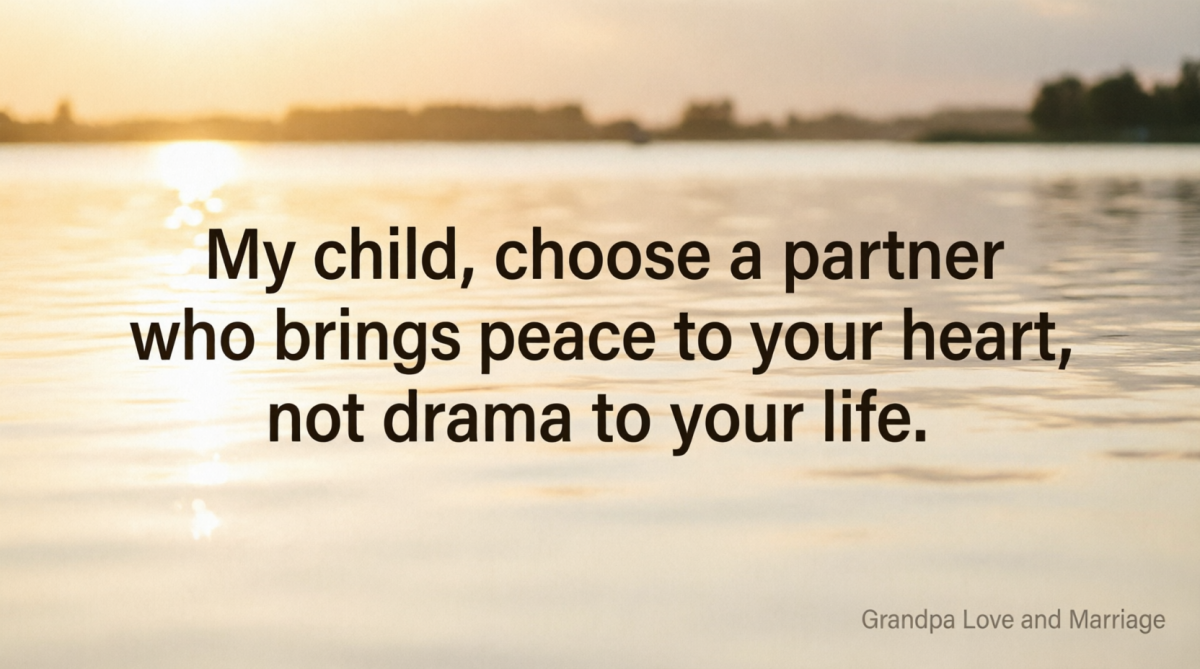 Always choose a partner who gives you peace
Africa Grandpa marriage advice