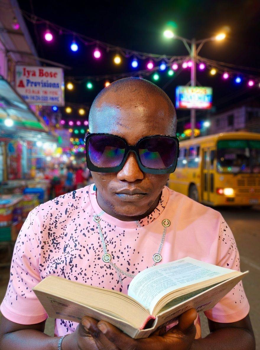 Here are the photos of how I read my book under the streets light last night
