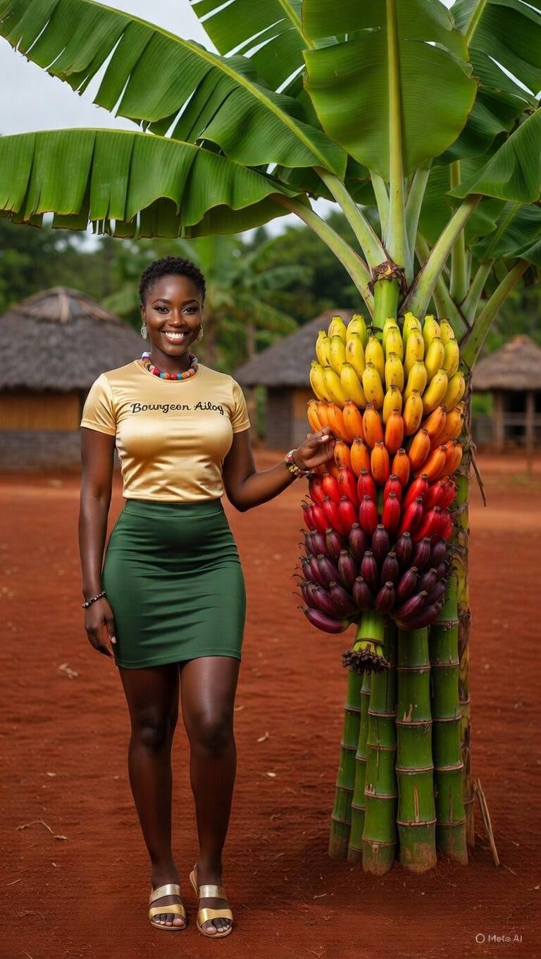 She doesn’t just stand out… she stands under a damn rainbow harvest! 🍌🔥 #BourgeonAilog