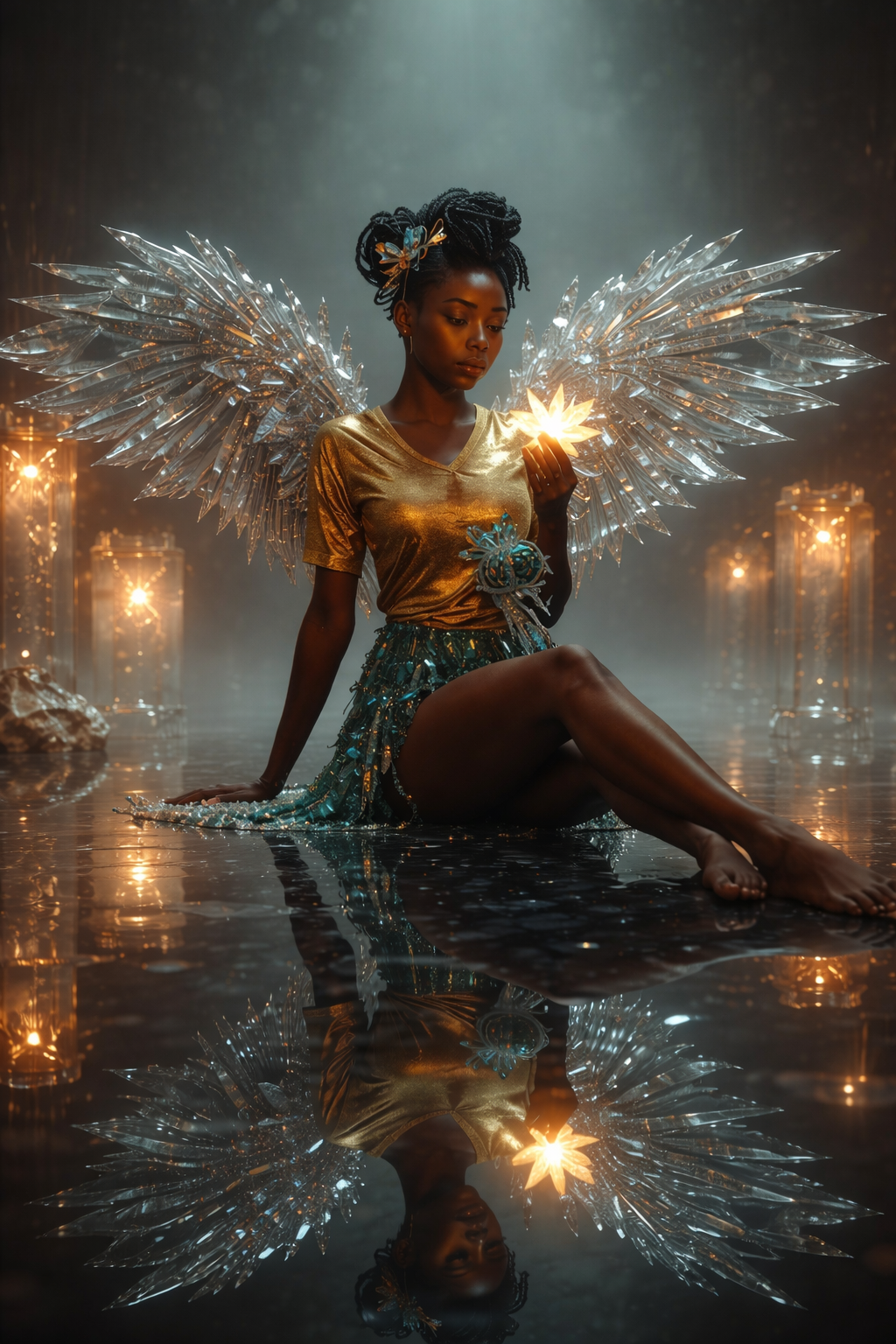 Crystal wings, golden glow — fairy godmother just got upgraded. ✨#BourgeonAilog