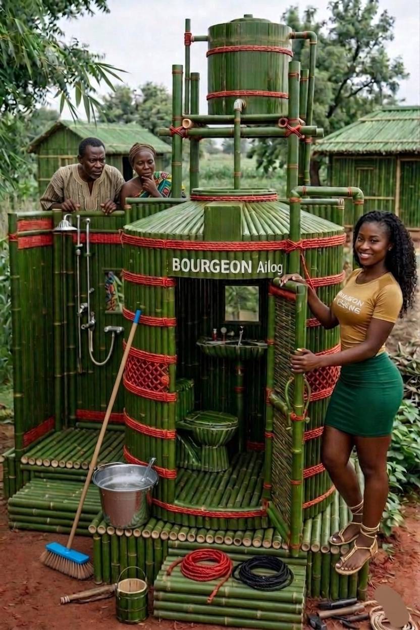 When bamboo meets brilliance! This handmade bamboo bathroom serves clean vibes and creativity. ๐ #B...