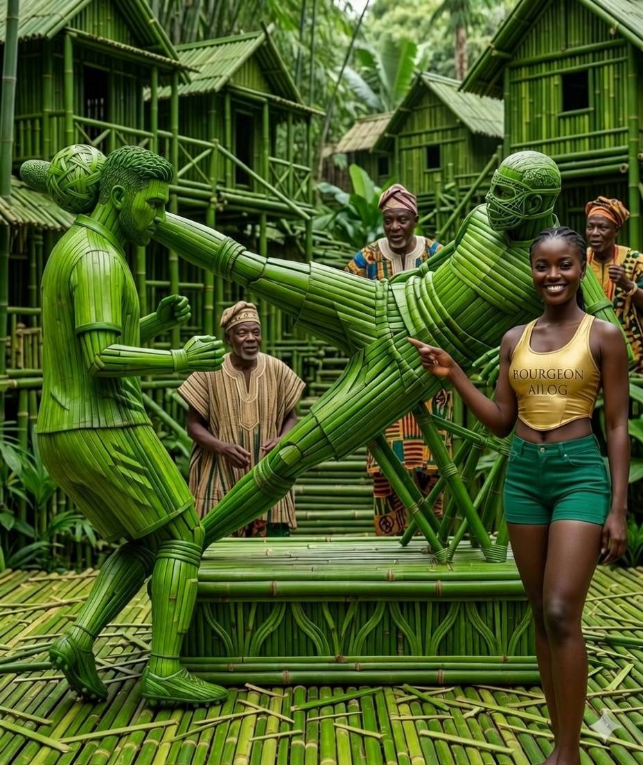 She said 'strike a pose'... so the bamboo did it literally! 💚✨Living proof that even sculptures tr...