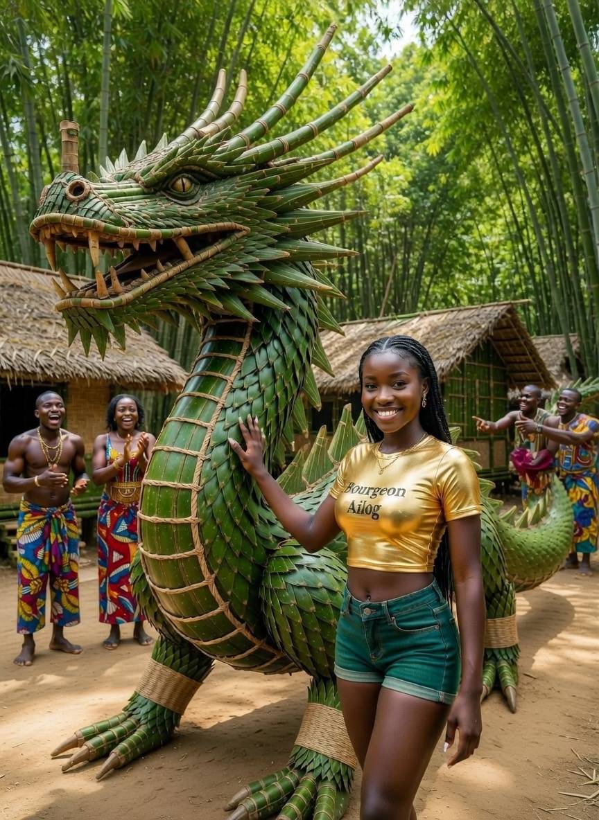 She tamed the dragon... and still slayed the look ๐๐ Green scales, golden glow โ this is what powe...