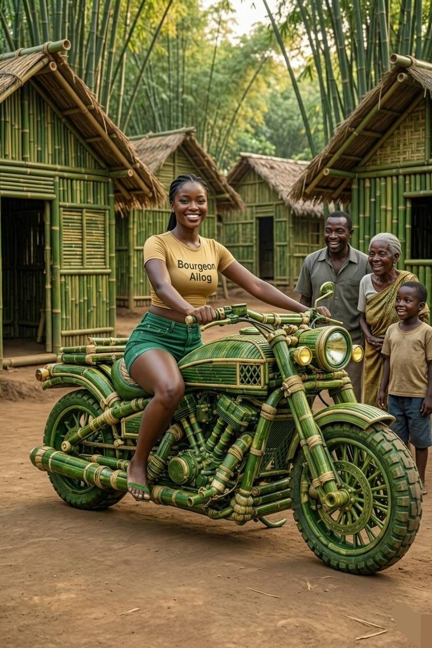 Bamboo bike, golden glow, unstoppable smile. When tradition gets upgraded with pure confidence. Revv...