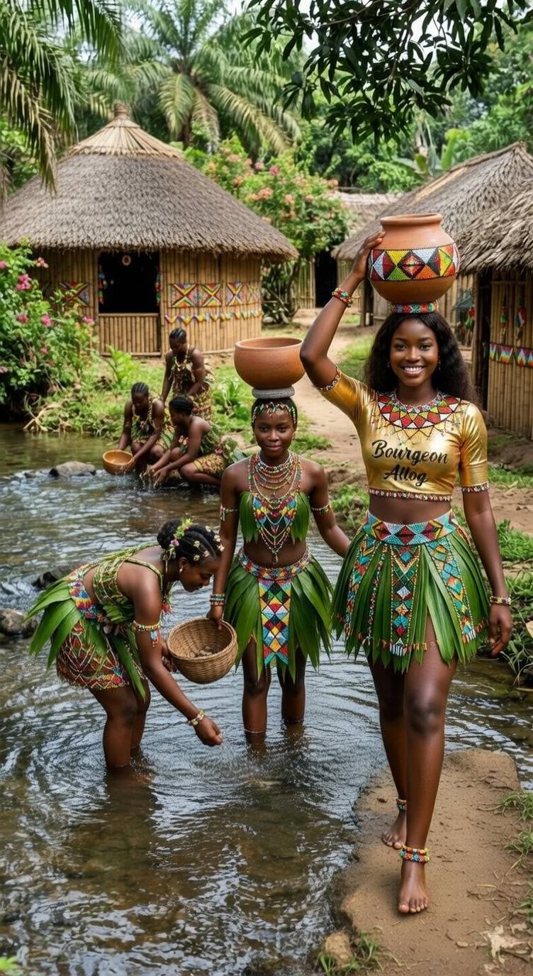 When the village aunties are fetching water but you showed up in designer beads and a crop top like...