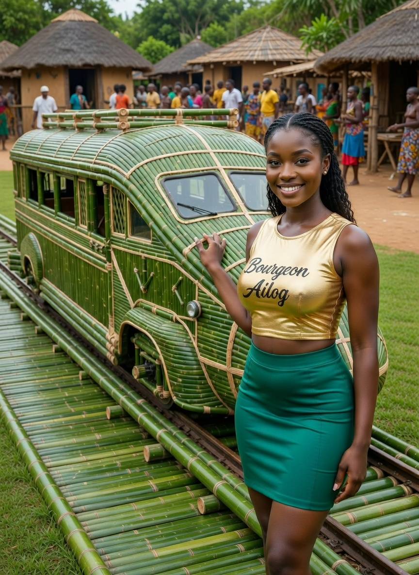 When art meets speed… on bamboo rails! 💨
My green bullet train is officially village-approved! Who’...