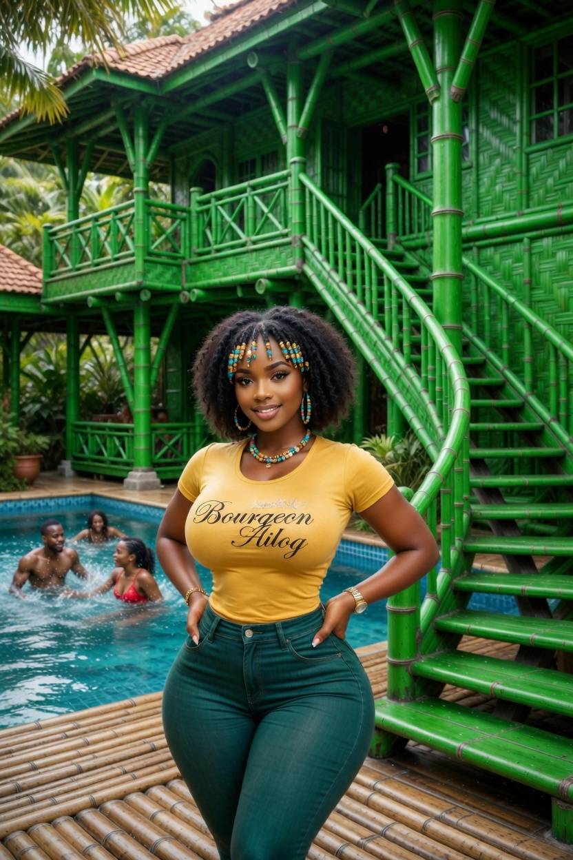 Green house, green energy, golden vibes ๐ From beaded crown to pool splash โ unapologetically me #B...