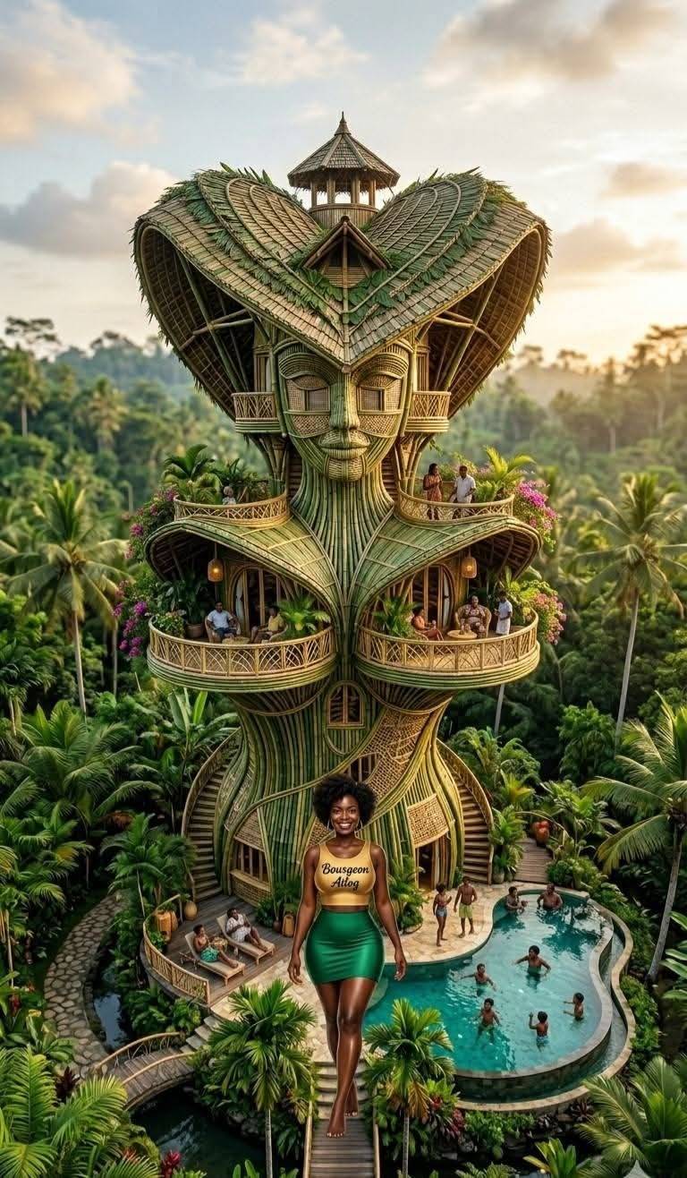 Step into a world where sustainability is sculpted into art. Our lady-shaped bamboo sanctuary isn't...