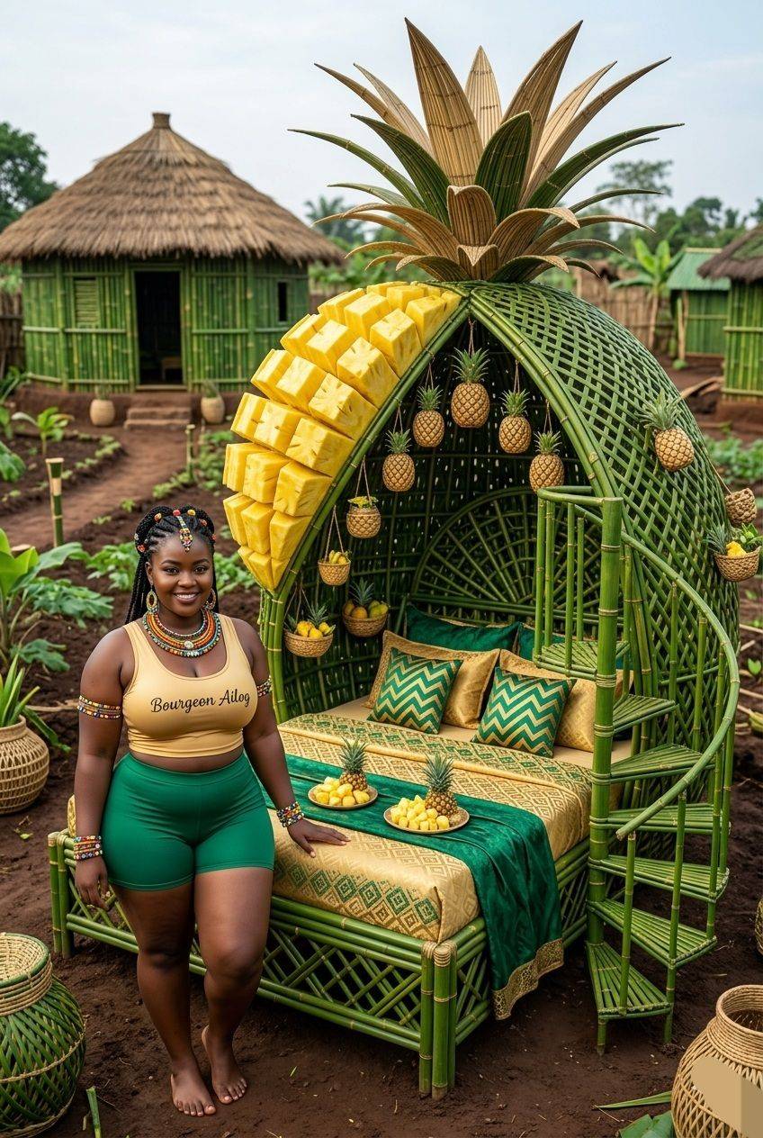 Pineapple vibes only! ๐ Serving sweet style in my green paradise. Whoโs ready to unwind in this bam...