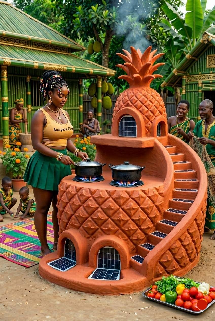 Solar flames, African flair! ๐ฅ๐ Bourgeon Ailog cooking up the future in style. From clay to solar...