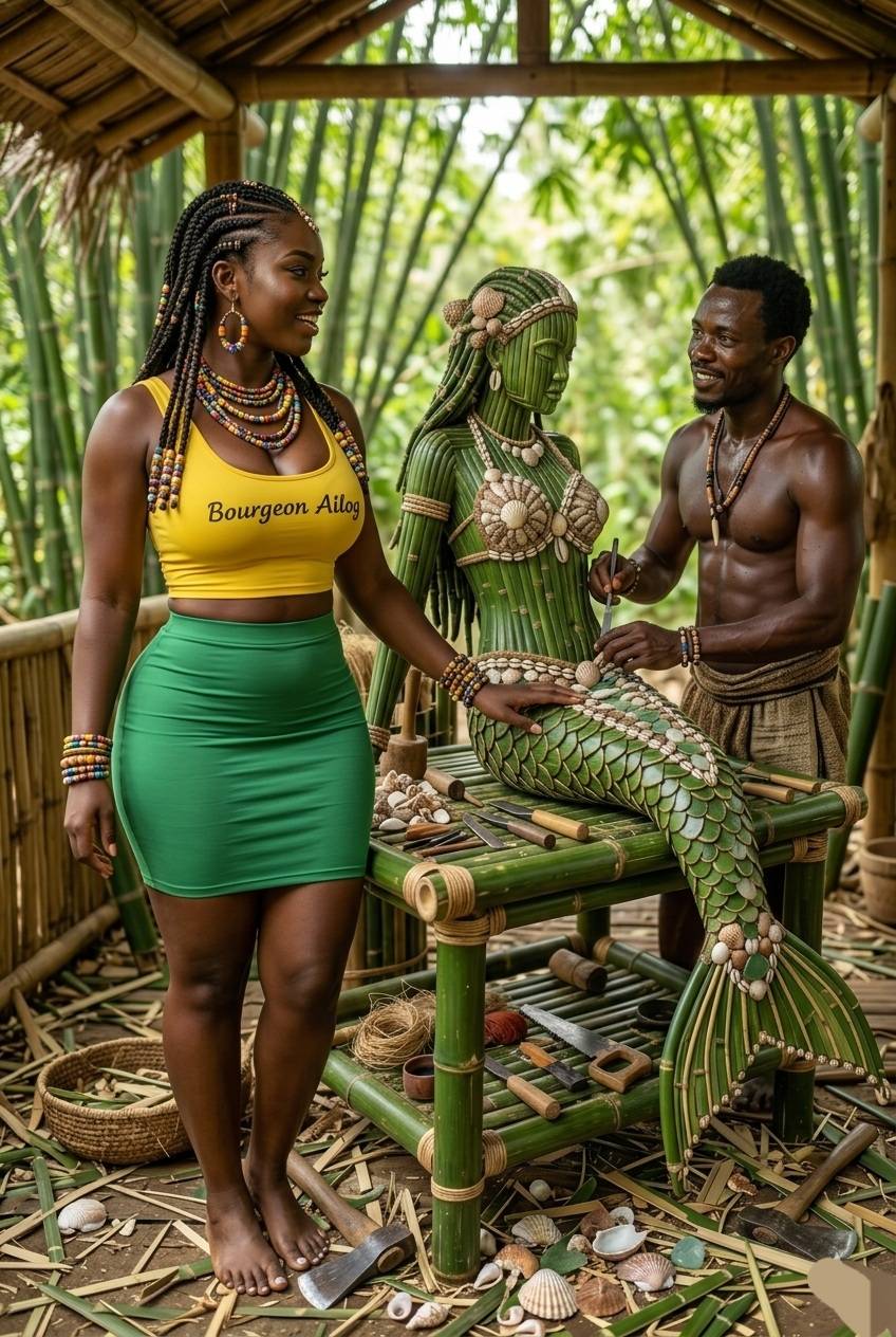 Breathtaking details, from the bamboo scales to the braided beads.
Standing out in a world of art....