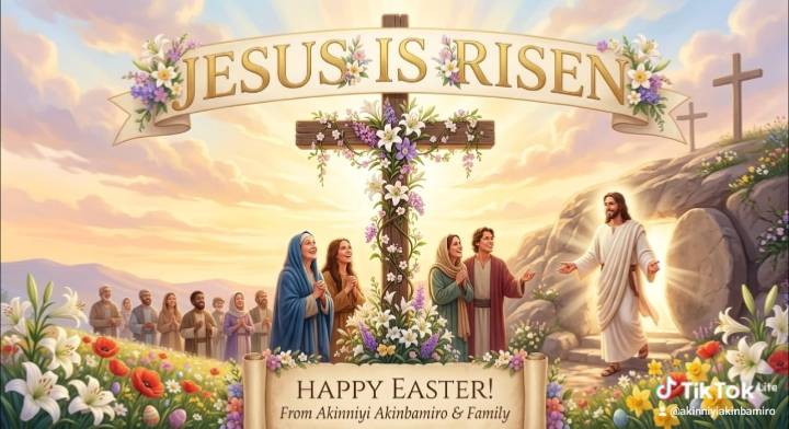 Happy Easter.
Jesus is risen! The tomb is empty, and hope is alive forevermore. May His resurrecti...
