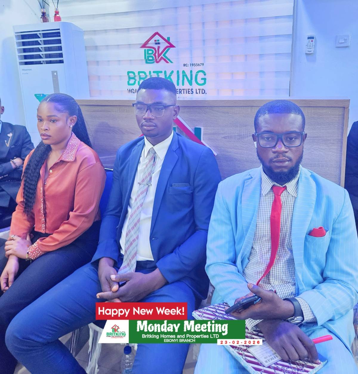 Monday strategic business meeting at Britking Homes and Properties Ltd Abakaliki Ebonyi State.