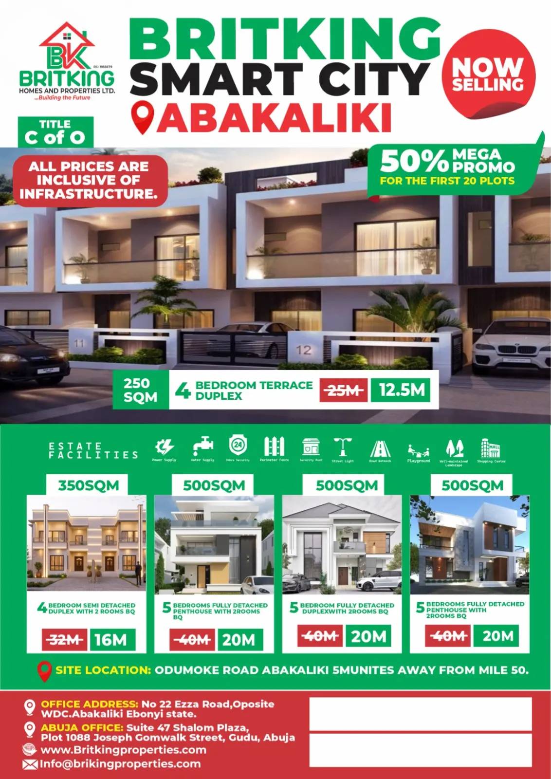 The time to build your future home is here, Britking Smartcity Estate Abakaliki Ebonyi state.