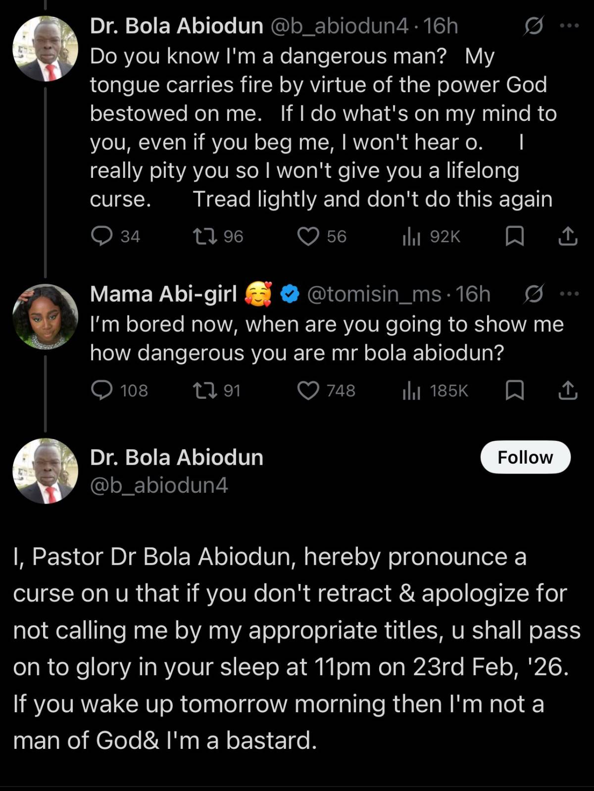 How far with these two??
Has the lady passed or the pastor is fake and bastard?