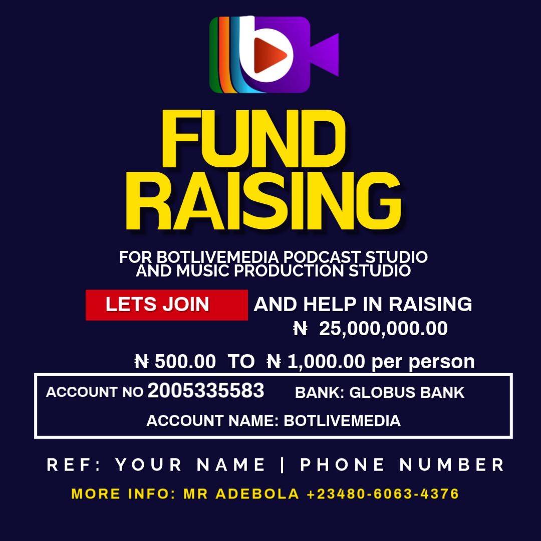 We are on a mission to build a state-of-the-art Podcast and Music Production Studio at BOTLIVEMEDIA,...