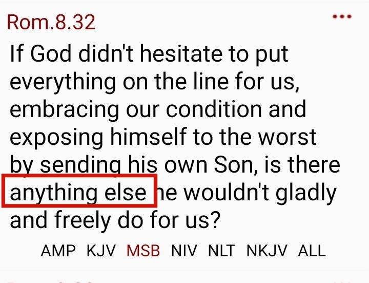 is there anything He won't GLADLY & FREELY give?
Trust God.
