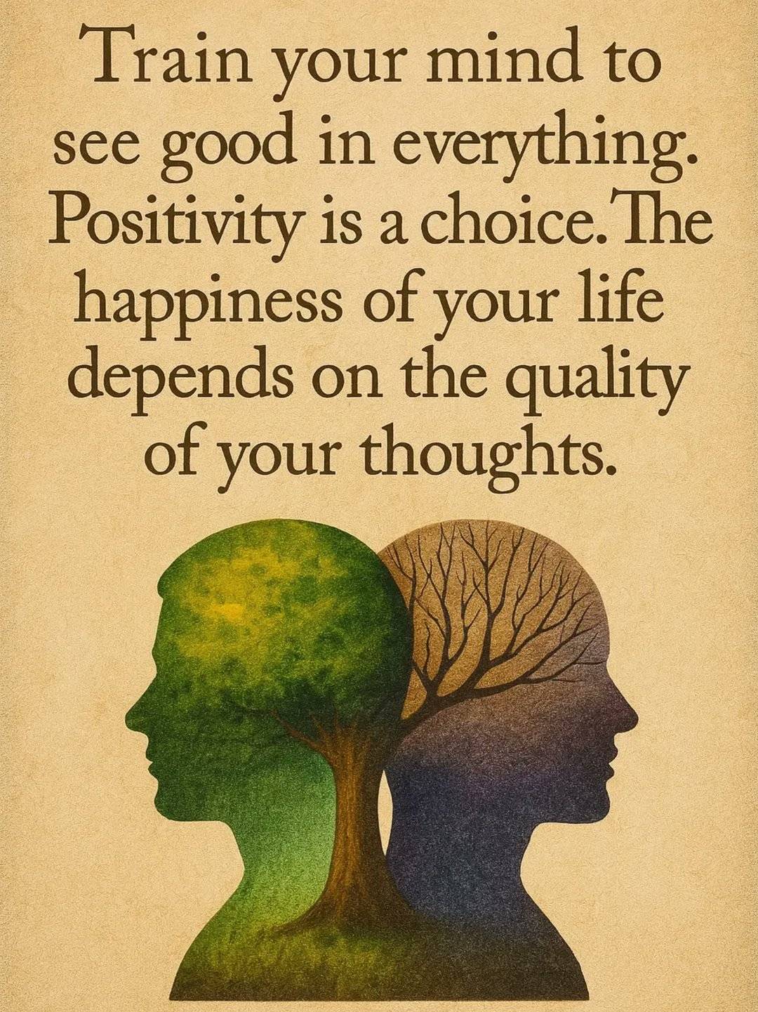 THE HAPPINESS OF YOUR LIFE DEPENDS ON THE QUALITY OF YOUR THOUGHTS.