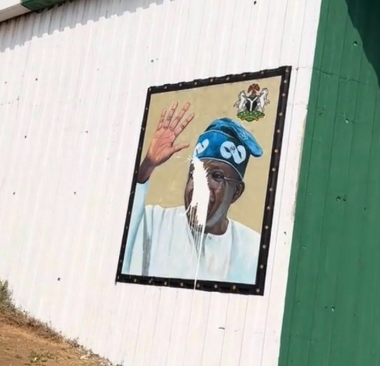 The flyover near City Gate Abuja was reportedly repainted with images of Bola Ahmed Tinubu all over...