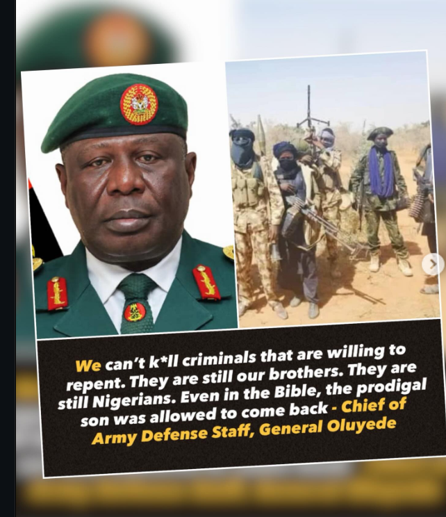 "We can't kill criminals who are willing to repent. They're still our brothers..." - Chief of Army D...