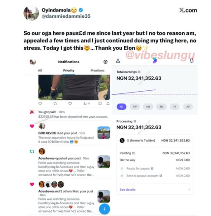 X influencer reveals how much Elon Musk paid him ๐ฐโฆ figures go shock you ๐ณ๐ฅ
Who else dey wait the...