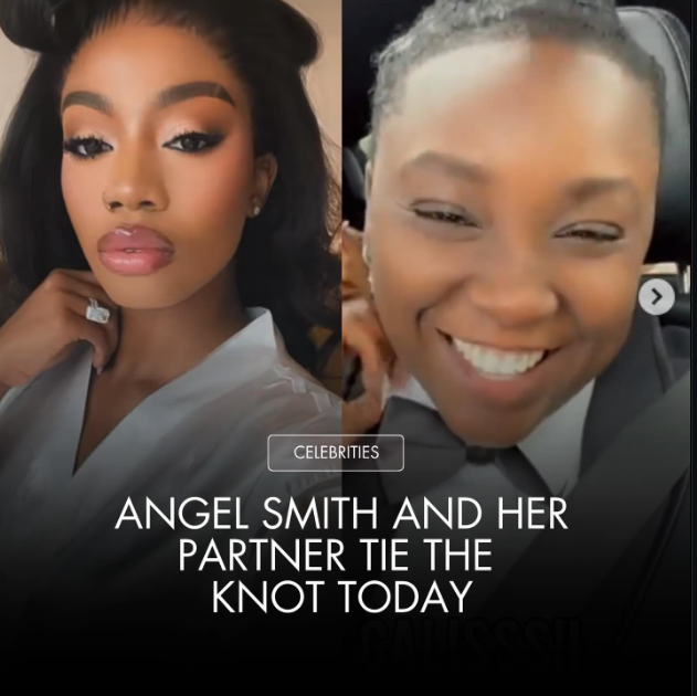 Angel Smith and her partner Tumininu are officially tying the knot in an all-black ceremony today!๐...