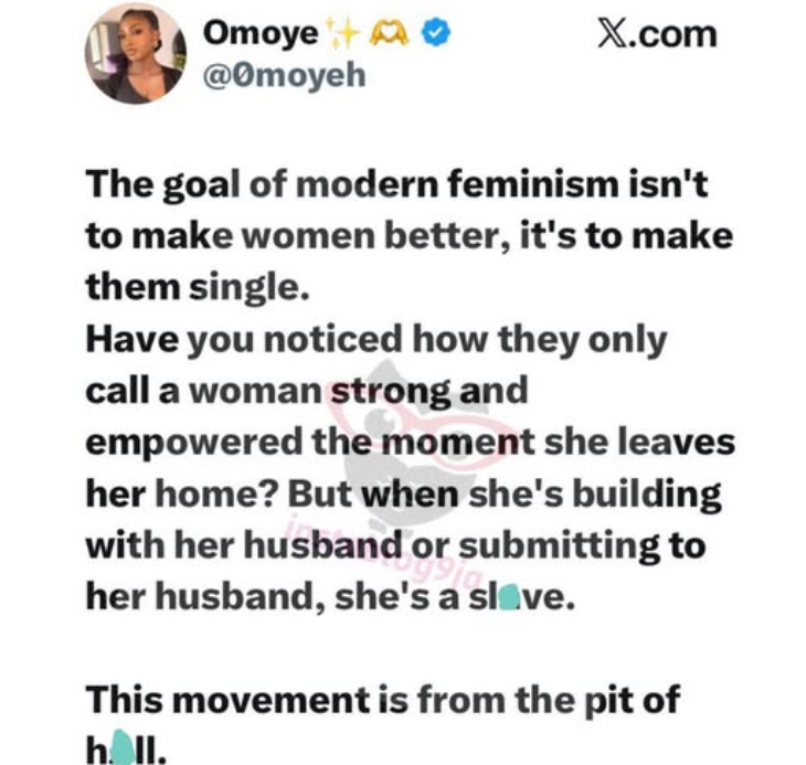 "This movement is from the pit of hell..." Woman criticizes modern feminism
#dailygist