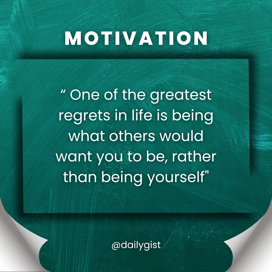 One of the greatest regrets in life
is becoming who others expect you to be
instead of being who you...