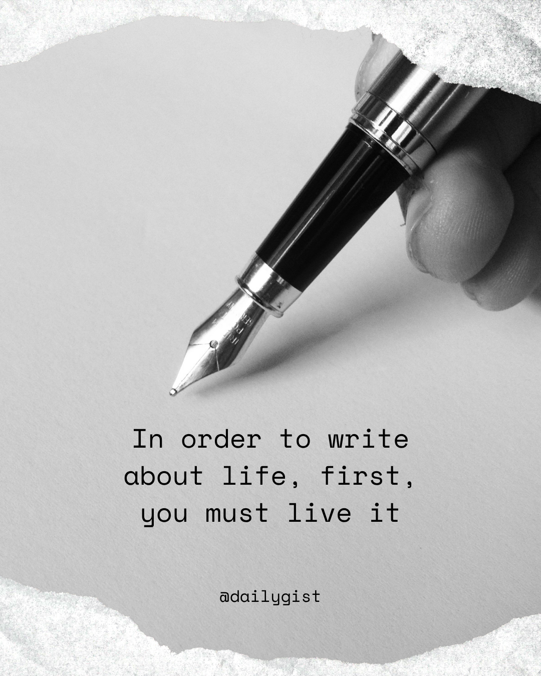 Live First, Then Tell the Story đź’«
“To write about life, first, you must live it.”
Real wisdom doe...