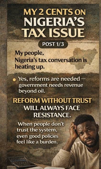 My 2 cents on the tax conversations!
Yes, reforms are needed, government needs revenue beyond oil....