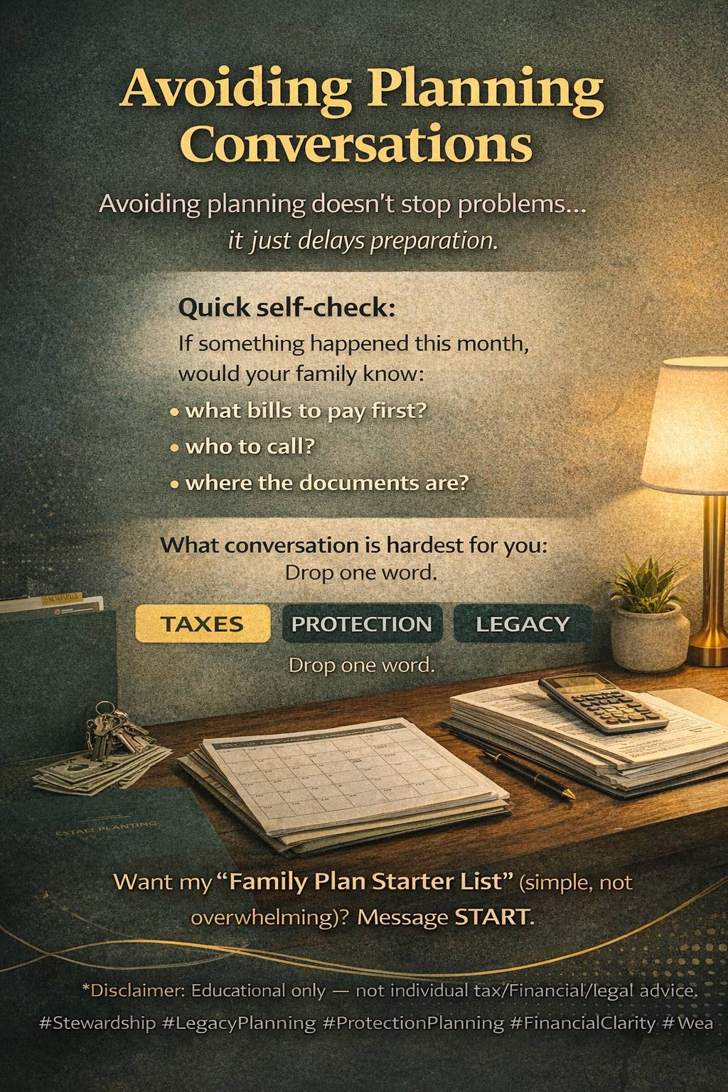 CULTURAL FINANCIAL MINDSET: Part 2 - Avoid Planning. Honestly, these conversations are not easy. I s...