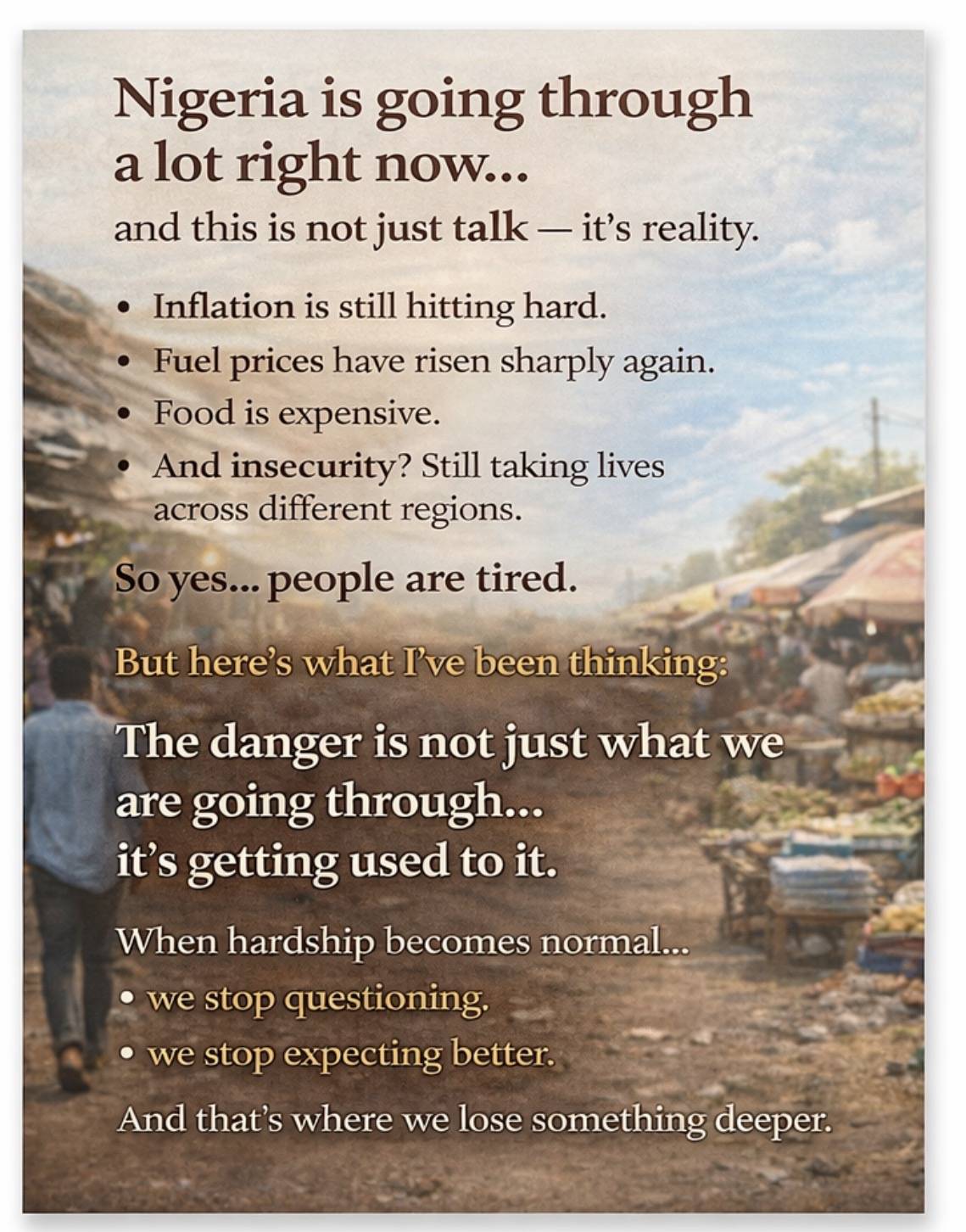 It is tough! Yes!
But I know we are build for more.
Let’s check on people.
Let’s stay human.
Let’s...