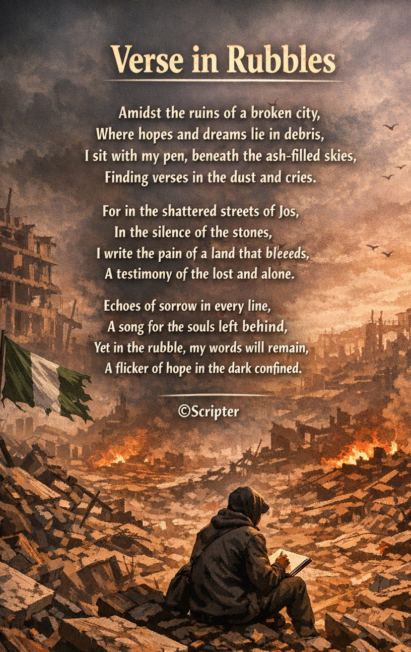 Verse in Rubbles
(Intro)
#LiteraryMinds
@inkandsoul @aojlawlounge @ipkiss @mildgrowthhub