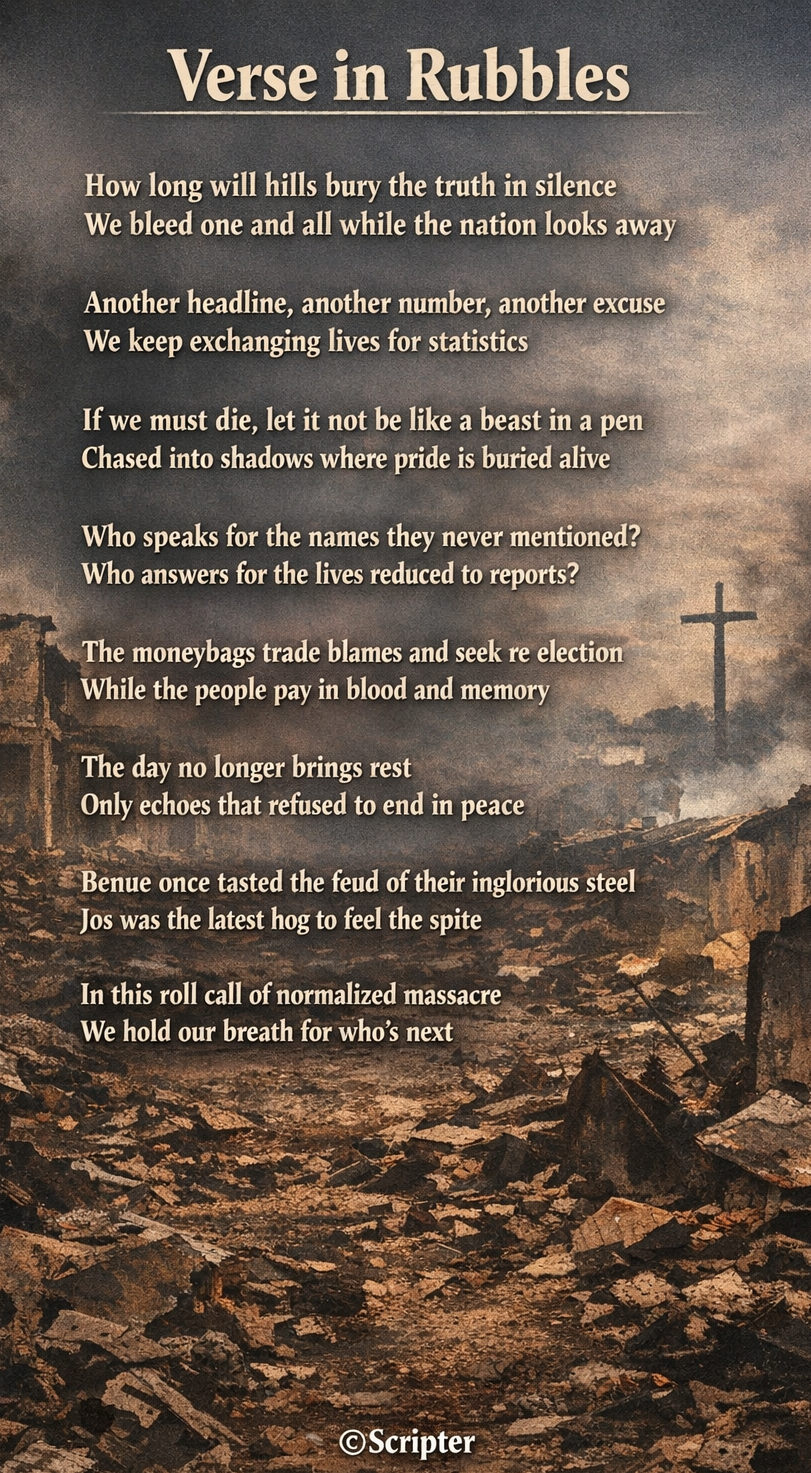 Verse in Rubbles
I
#LiteraryMinds #Reflection #jos #LekeeLekee