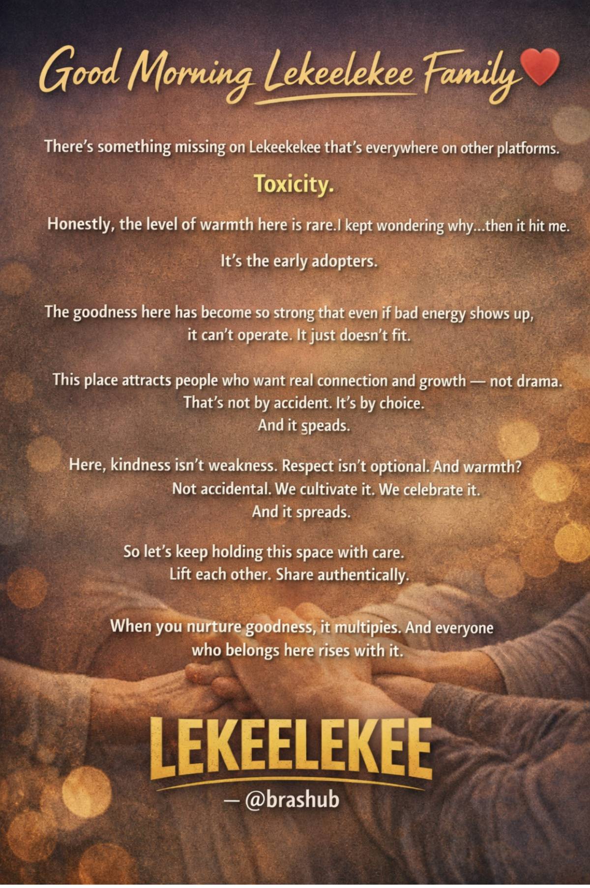 There's something missing on LekeeLekee that's in every other platform: Toxicity.
The warmth here i...