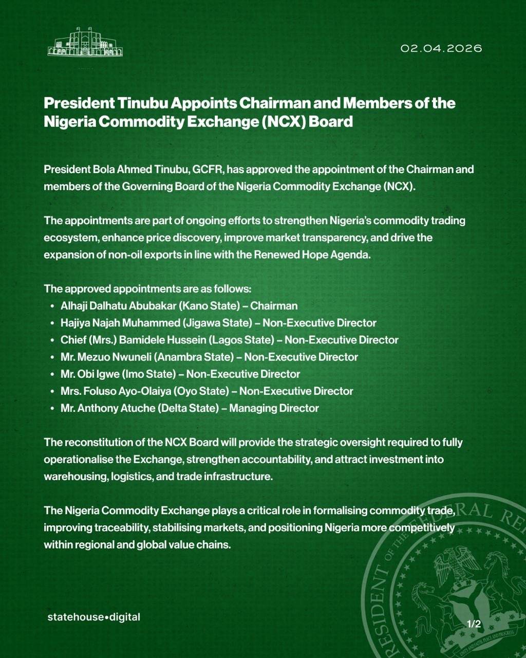 Interesting. An active National Commodities exchange is a crucial step forward.