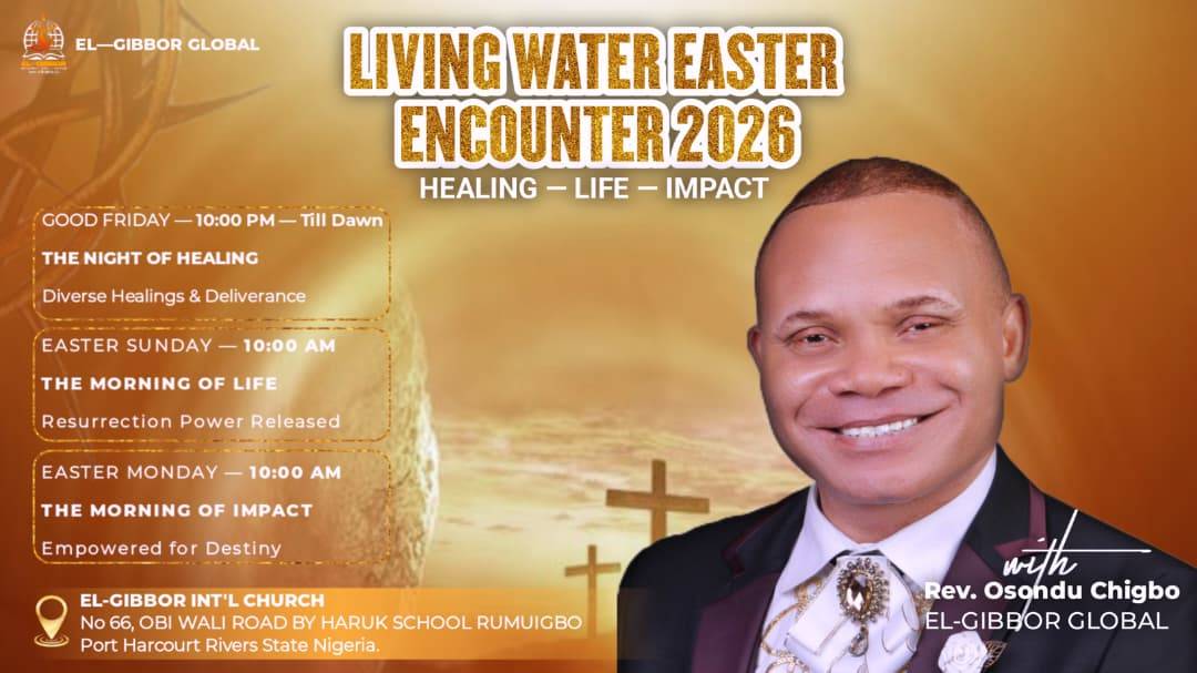 LIVING WATER EASTER ENCOUNTER 2026 โ GOOD FRIDAY ๐ฅ
This is not an ordinary gathering. Come expect...