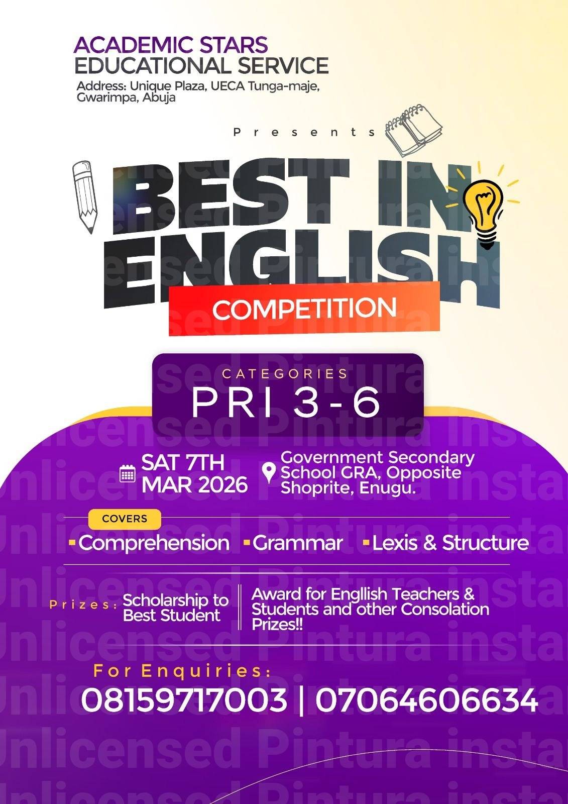 BEST IN ENGLISH COMPETITION 2026 EDITION