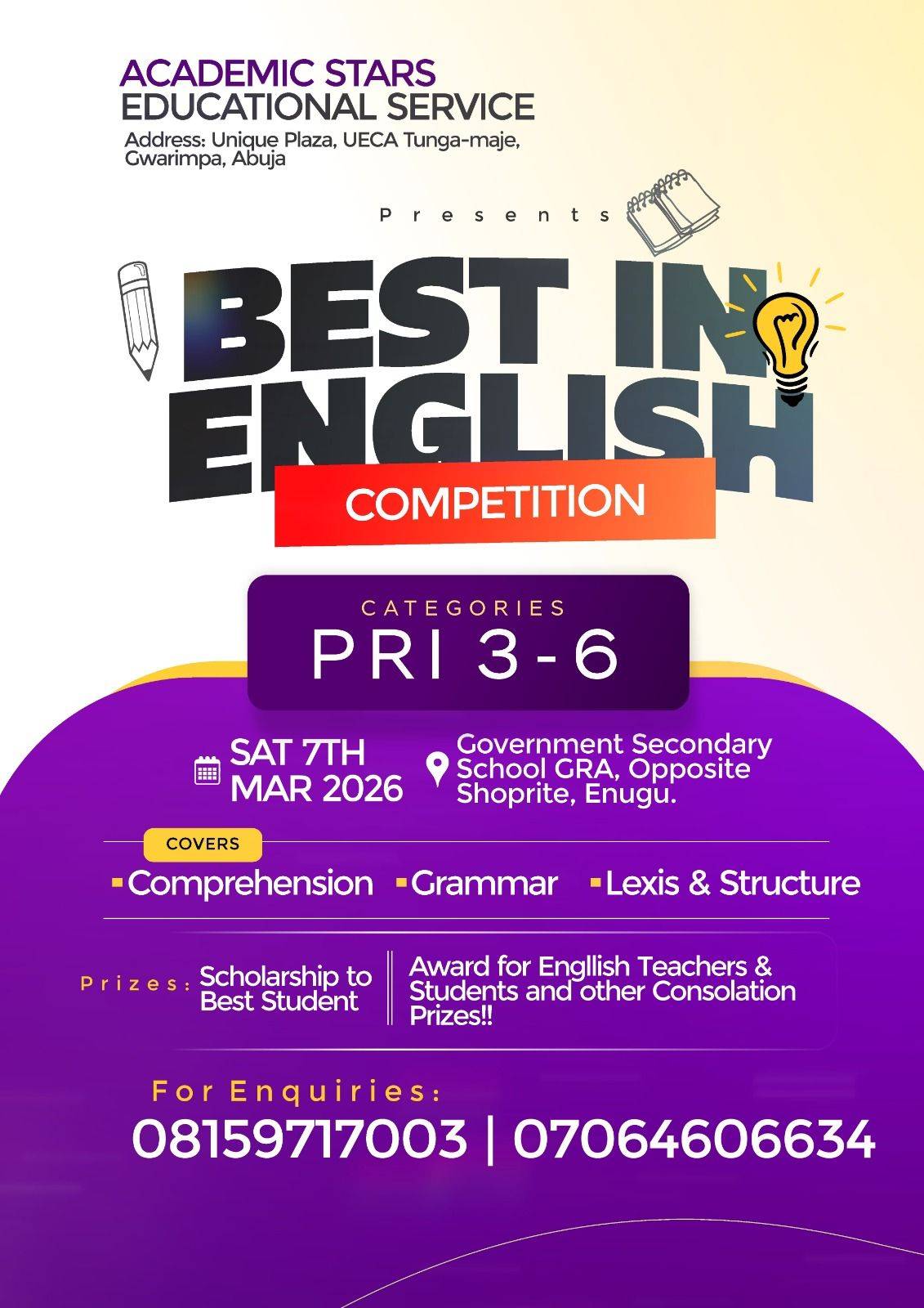 Best in English Competition - ACADEMIC STARS 2026 EDITION